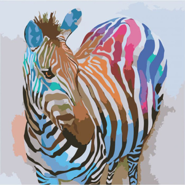 Картина за номерами "Зебра поп-арт" 40*40 см КНО2463