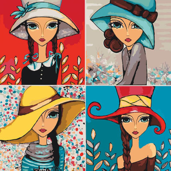 Картина за номерами Яскраві дівчатка 40*40 КНО2681