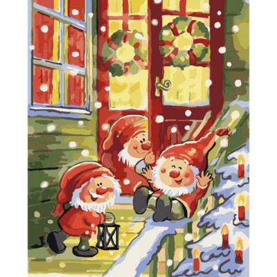 Картина за номерами Помічники Санти 40*50 КНО4521 Картина за номерами Помічники Санти 40*50 КНО4521