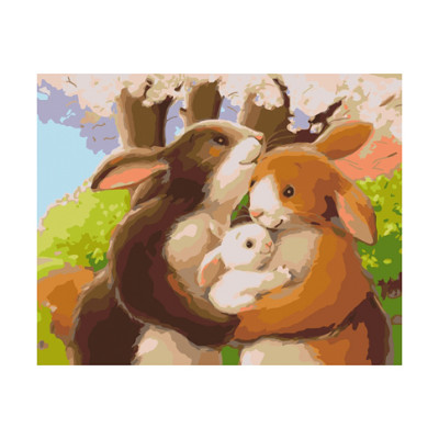 Картина за номерами по номерах. Тварини птахи "Щаслива родина" 40х50см. КНО2426 Картина за номерами по номерах. Тварини птахи "Щаслива родина" 40х50см. КНО2426