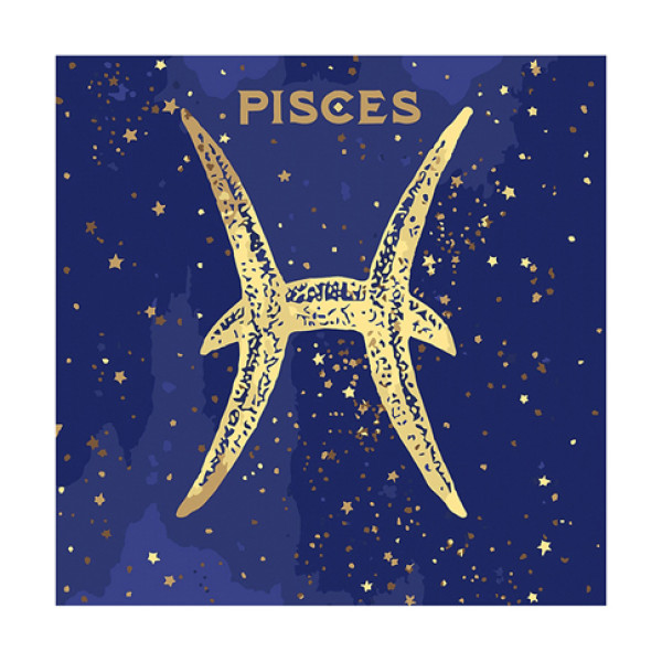 Картина за номерами Фарба "Металік" Знак Зодіаку Риби 50*50 см КН9514