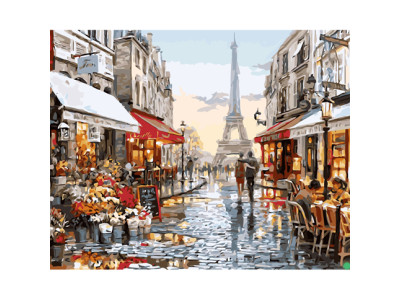 Картина за номерами Париж після дощу 40*50 см PGX8090