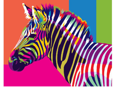 Картина за номерами "Райдужна зебра" 40х50 см GEX5380