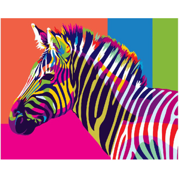 Картина за номерами "Райдужна зебра" 40х50 см GEX5380
