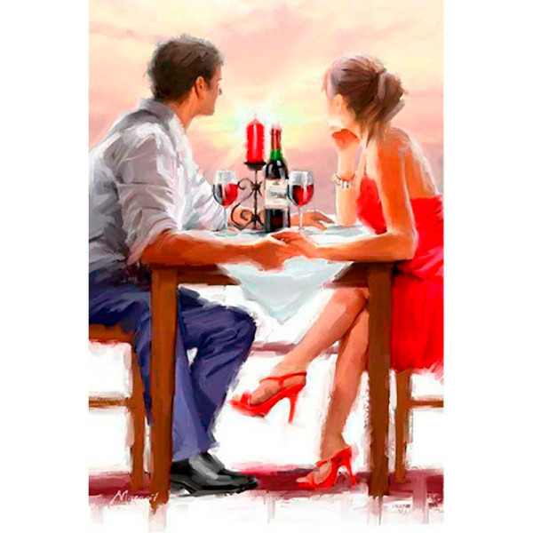 Картина за номерами "Романтична вечеря" ТМ Крамниця Чудес 40 x 50 см у коро LC10086