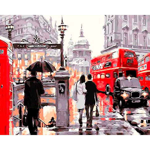 Картина за номерами "Лондон після дощу" ТМ Лавка Чудес 40 x 50 см LC10107