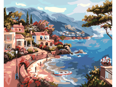 Картина за номерами "Прибережне місто" тм Лавка Чудес 40 x 50 см LC30027