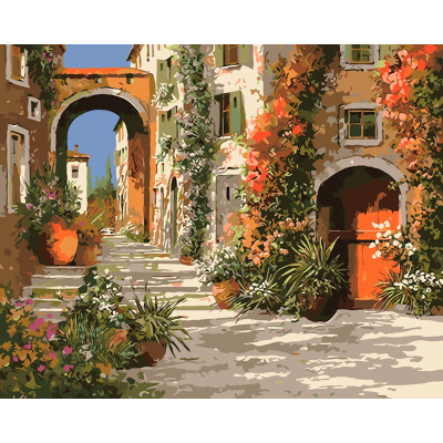 Картина за номерами "Квіткова вуличка" ТМ Крамниця Чудес 40 x 50 см у короб LC30029