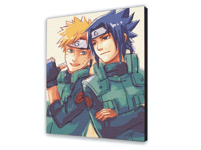Картина за номерами з лаком ArtCraft Наруто "Наруто і Саске" 40х50 см 10225-AC