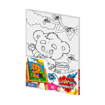 Картина за номерами "Coloring by numbers" Danko Toys Ведмежа з цукеркою 31с CBN-02-05