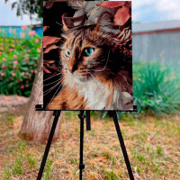 Картина по номерах Кіт у квітах Strateg 30х40 см SS-6520