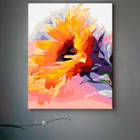 Картина за номерами квіти Акварельний соняшник Strateg 30х40 см SS-6533