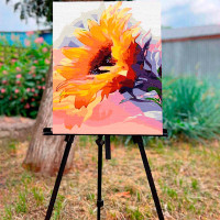 Картина за номерами квіти Акварельний соняшник Strateg 30х40 см SS-6533