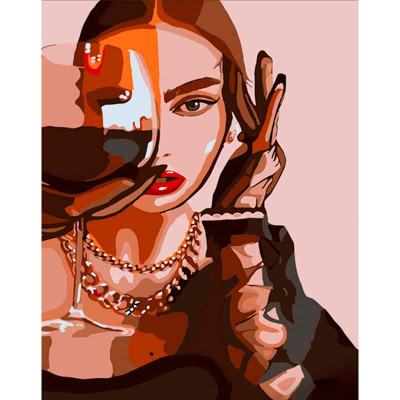 Картина за номерами Розкішна жінка Strateg 40х50 см DY342