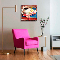 Картина по номерах Чаювання на книжці Strateg 40х40 см SK011