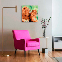 Картина за номерами "Сімя левів" у термопакеті 40х40см SK003