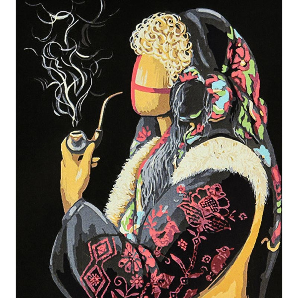 Картина за номерами Stateg Ладанна на чорному фоні 40х50 см AH1145