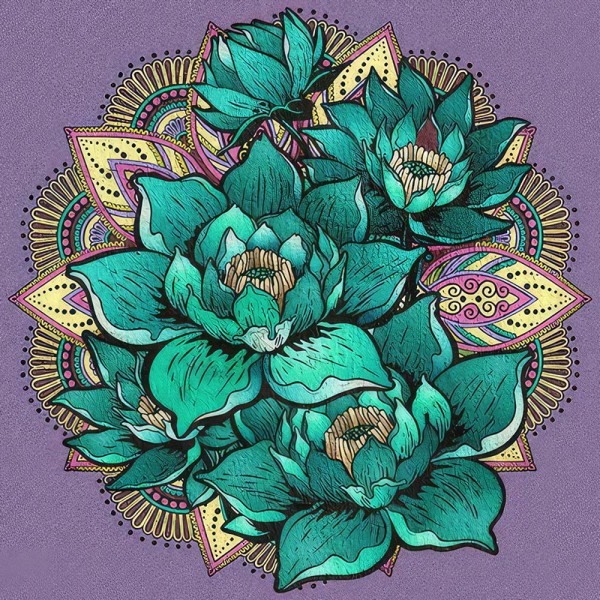 Набір для розпису-антистрес Strateg Квітка лотоса з мандалою 30х30 см JCEE36810