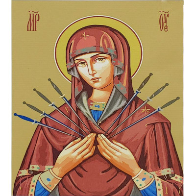 Картина за номерами Stateg Семистрільна ікона 30х40 см SS-6523