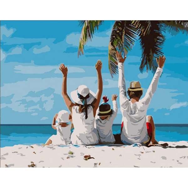 Картина за номерами Stateg Сімейний відпочинок 40х50 см HH003