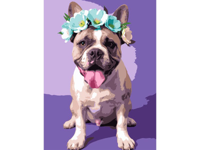 Картина за номерами Strateg Пес у віночку 30Х40 см SS-1283