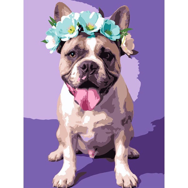 Картина за номерами Strateg Пес у віночку 30Х40 см SS-1283