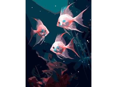 Картина за номерами Strateg Яскраві риби 30Х40 см SS-1291