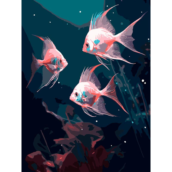 Картина за номерами Strateg Яскраві риби 30Х40 см SS-1291