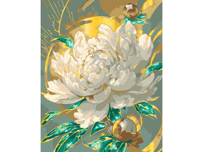 Картина за номерами Art Craft "Сяюча півонія" 40*50 см з металізованими фар 13153-AC