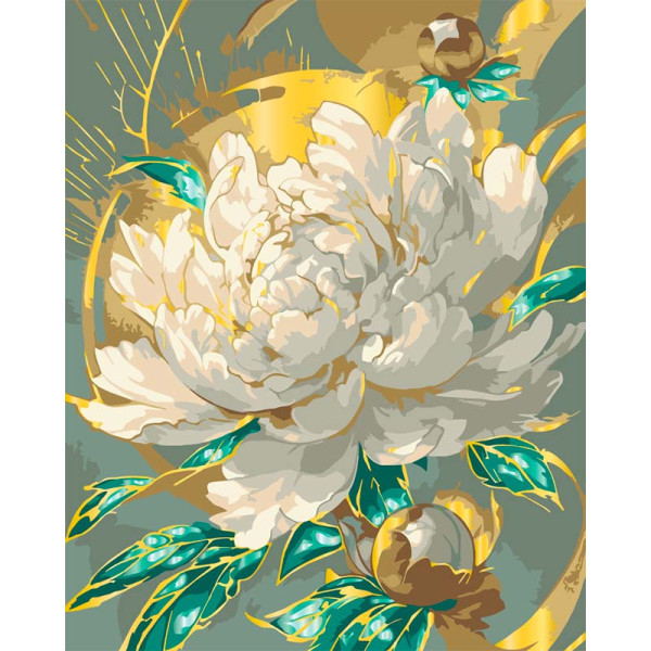 Картина за номерами Art Craft "Сяюча півонія" 40*50 см з металізованими фар 13153-AC Картина за номерами Art Craft "Сяюча півонія" 40*50 см з металізованими фар 13153-AC
