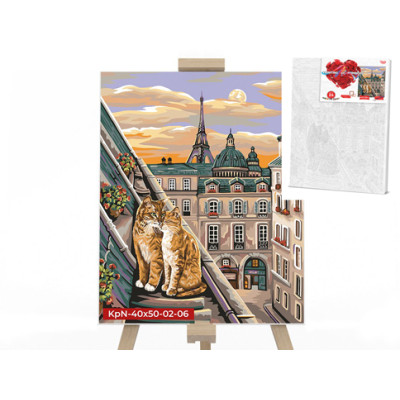 Картина за номерами Коти на даху 40x50 см KpNe-40х50-02-06