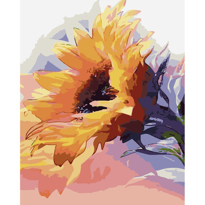 Картина за номерами квіти Акварельний соняшник Strateg 30х40 см SS-6533