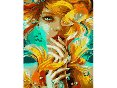 Картина за номерами Золота рибка Strateg 40х50 см GS995