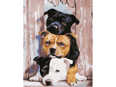 Картина по номерах Трійка підбулей Strateg 40х50 см GS1013