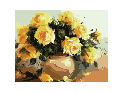 Картина за номерами квіти Жовті троянди Strateg 40х50 см GS117