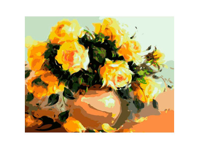 Картина за номерами квіти Жовті троянди Strateg 40х50 см GS117