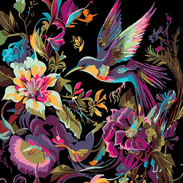 Картина за номерами Танець у повітрі Strateg на чорному фоні 40х40 см AV4040-62 Картина за номерами Танець у повітрі Strateg на чорному фоні 40х40 см AV4040-62