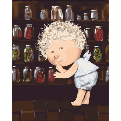 Картина за номерами "Я знаю де ховаються солоні огірочки" 40x50 см KNG037