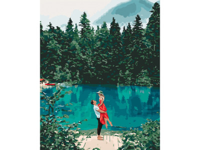 Картина за номерами "Побачення біля озера" 40х50 см КНО2271