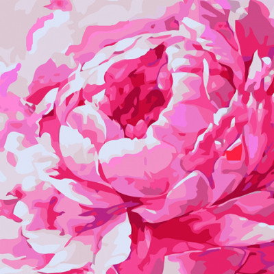 Картина по номерам по номерах "Рожева півонія 2" 30*30см КНО2949