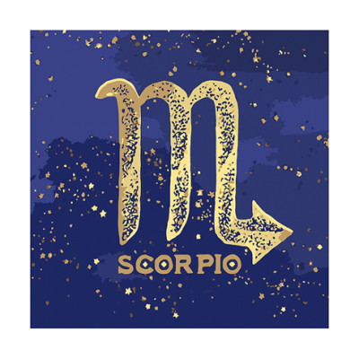 Картина за номерами Фарба "Металік" Знак Зодіаку Скорпіон 50*50 см КН9513