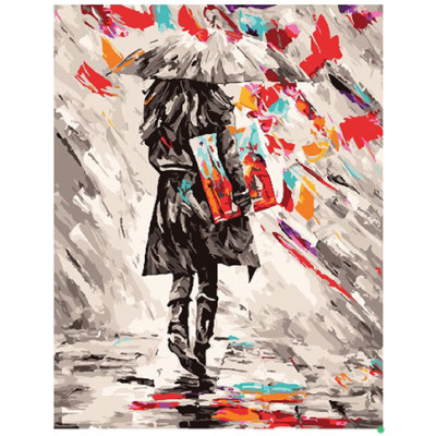 Картина за номерами Іду під парасолькою 40*50 см GX25784