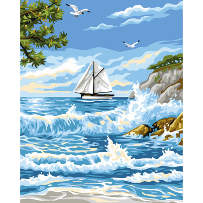 Картина за номерами "Прибій біля острова" 40х50 см GX24116 Картина за номерами "Прибій біля острова" 40х50 см GX24116