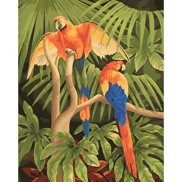 Картина за номерами "Папуги" тм Крамниця Чудес 40 x 50 см у коробці LC20110