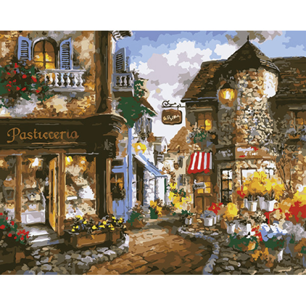 Картина за номерами "Квіткова вулиця" тм Крамниця Чудес 40 x 50 см у коробц LC30096