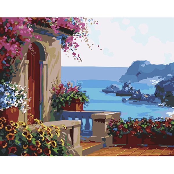 Картина за номерами "Тераса біля моря" тм Лавка Чудес 40 x 50 см LC30115