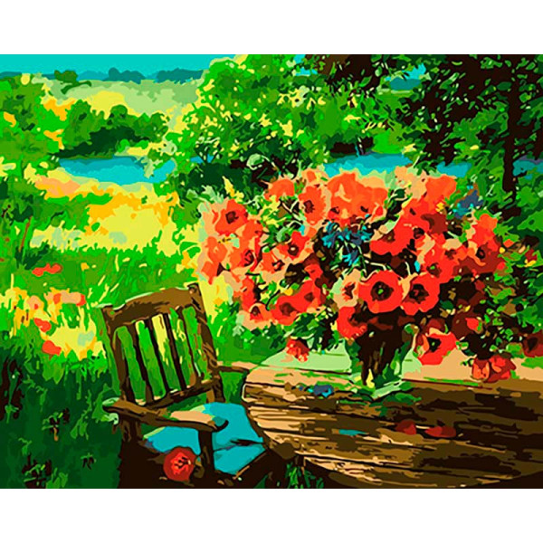 Картина за номерами "Маки біля озера" LC40119