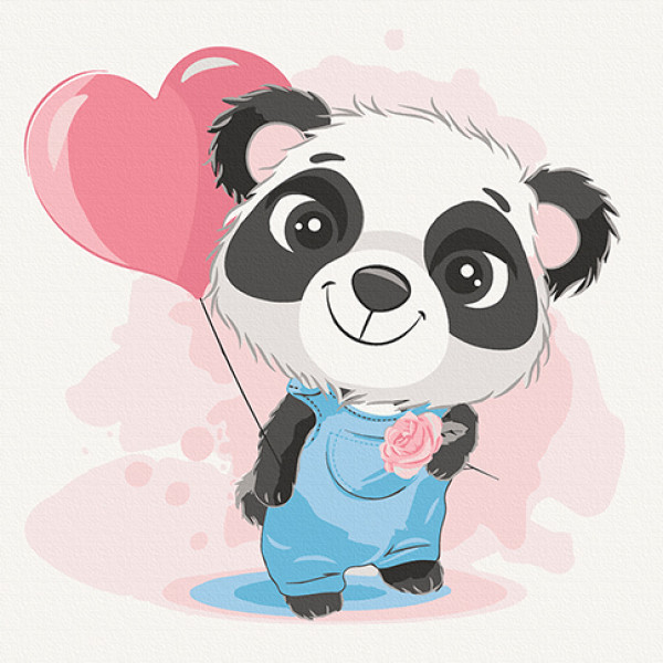 Картина за номерами "Панда з кулькою" 30*30 см Авторська 15534-AC Картина за номерами "Панда з кулькою" 30*30 см Авторська 15534-AC