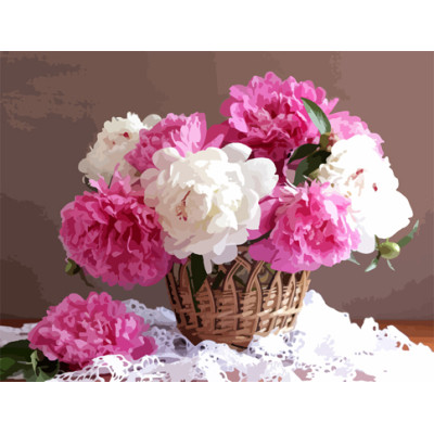 Картина за номерами квіти "Поїни в кошику" 40 х 50 см 12130-AC