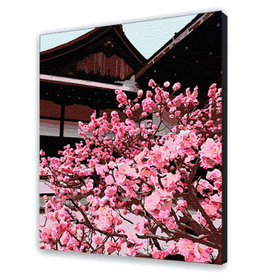 Картина за номерами з лаком ArtCraft квіти "Японская вишня" 40*50 см 10527-AC